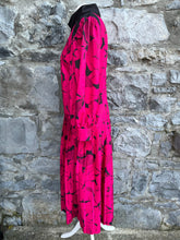 Load image into Gallery viewer, 80s pink leaves dress uk 10-12
