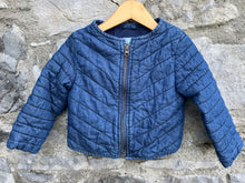Load image into Gallery viewer, Denim quilted jacket   18-24m (86-92cm)
